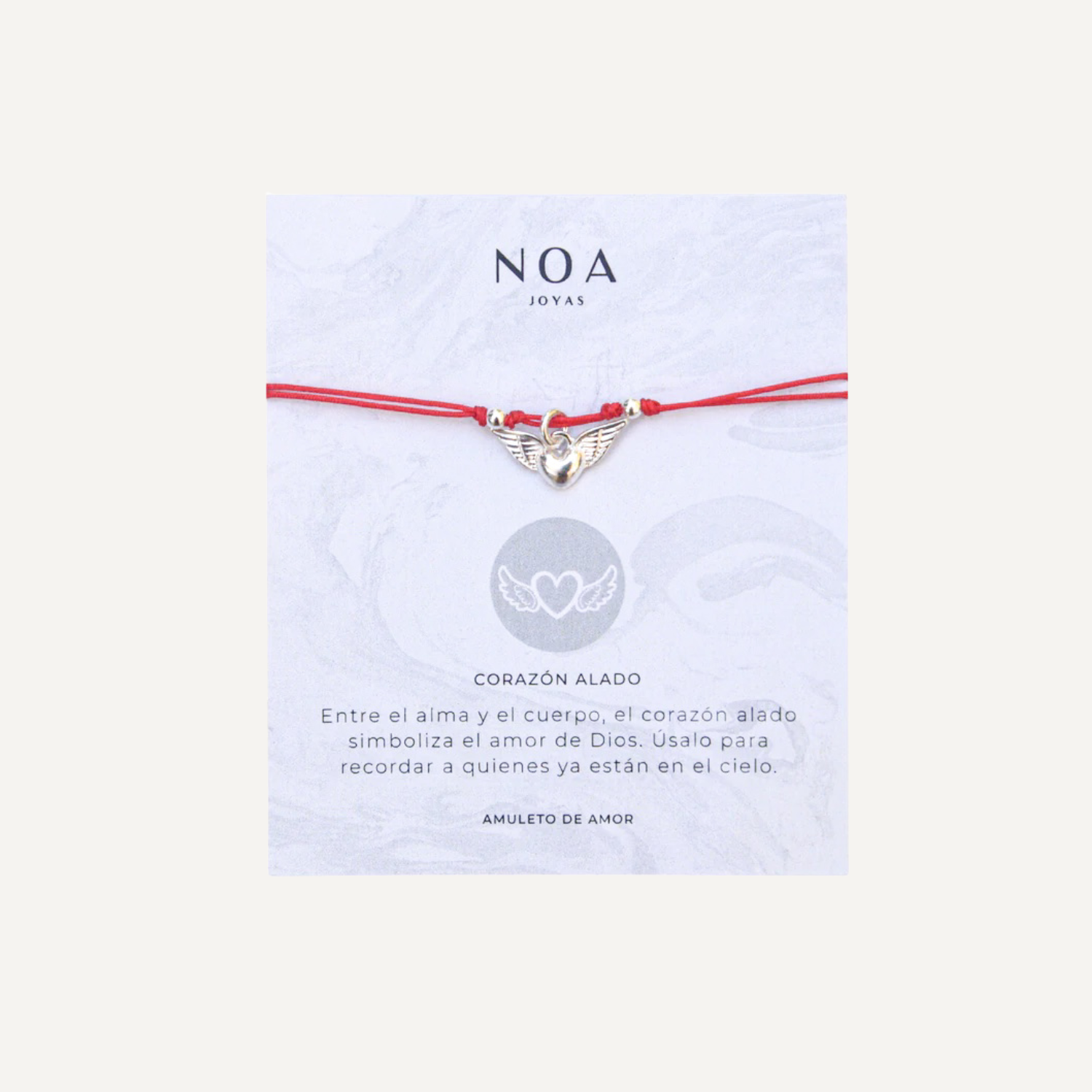 PULSERA HILO ROJO CORAZÓN DETENTE PLATA