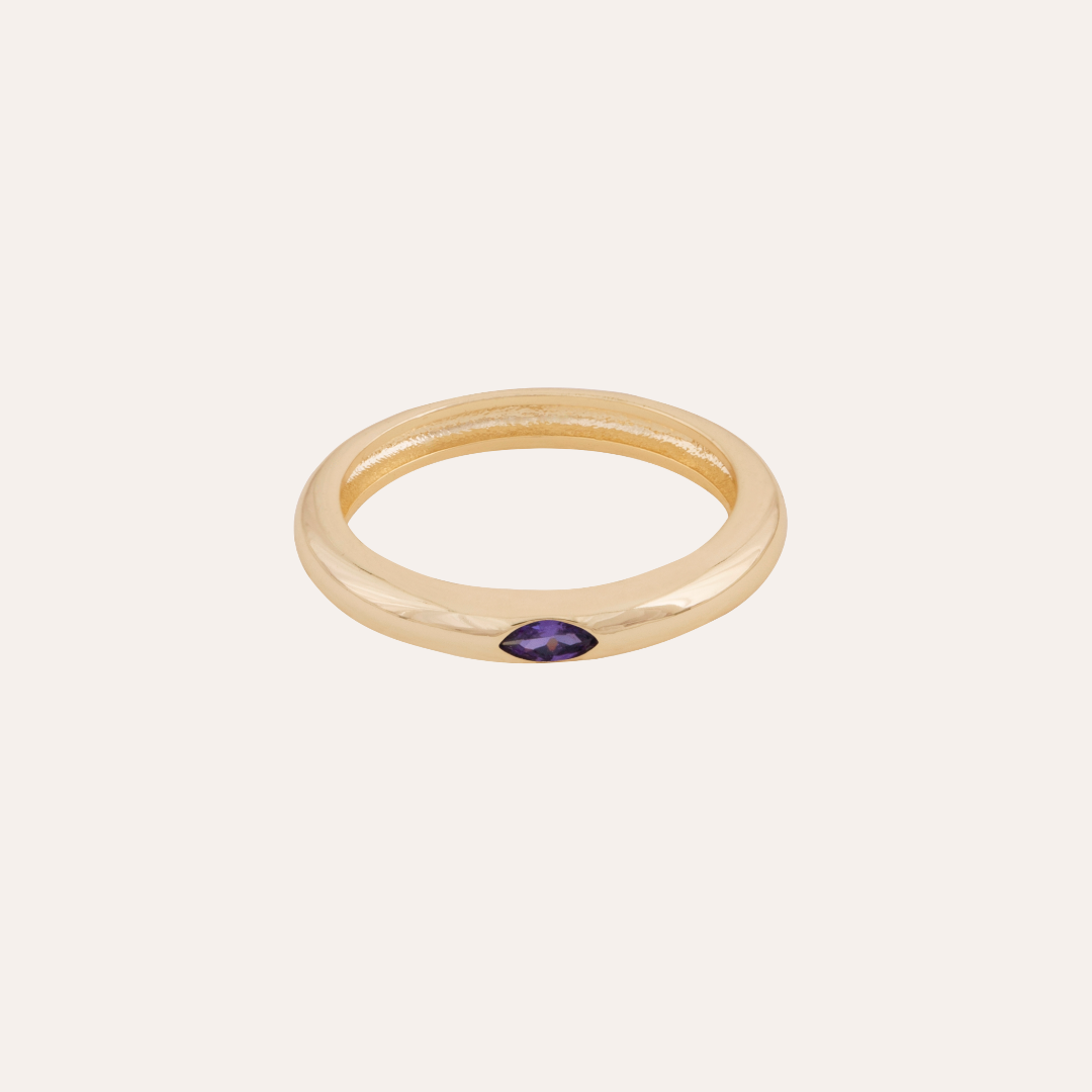 ANILLO LOUIS VIOLET BAÑO DE ORO