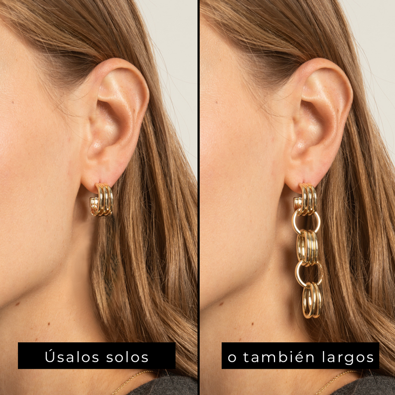 ARGOLLAS SHADE BAÑO DE ORO + ANILLO DE REGALO